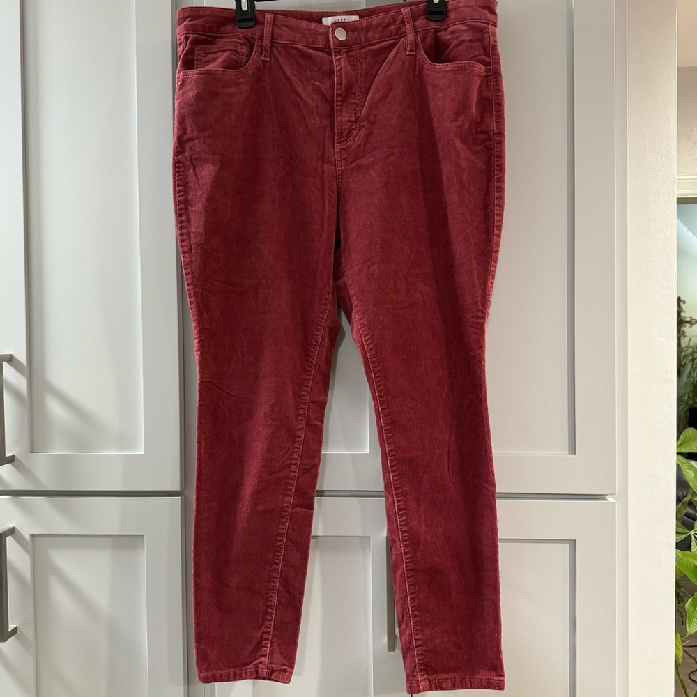 LOFT High Waist Skinny Corduroys Size 16